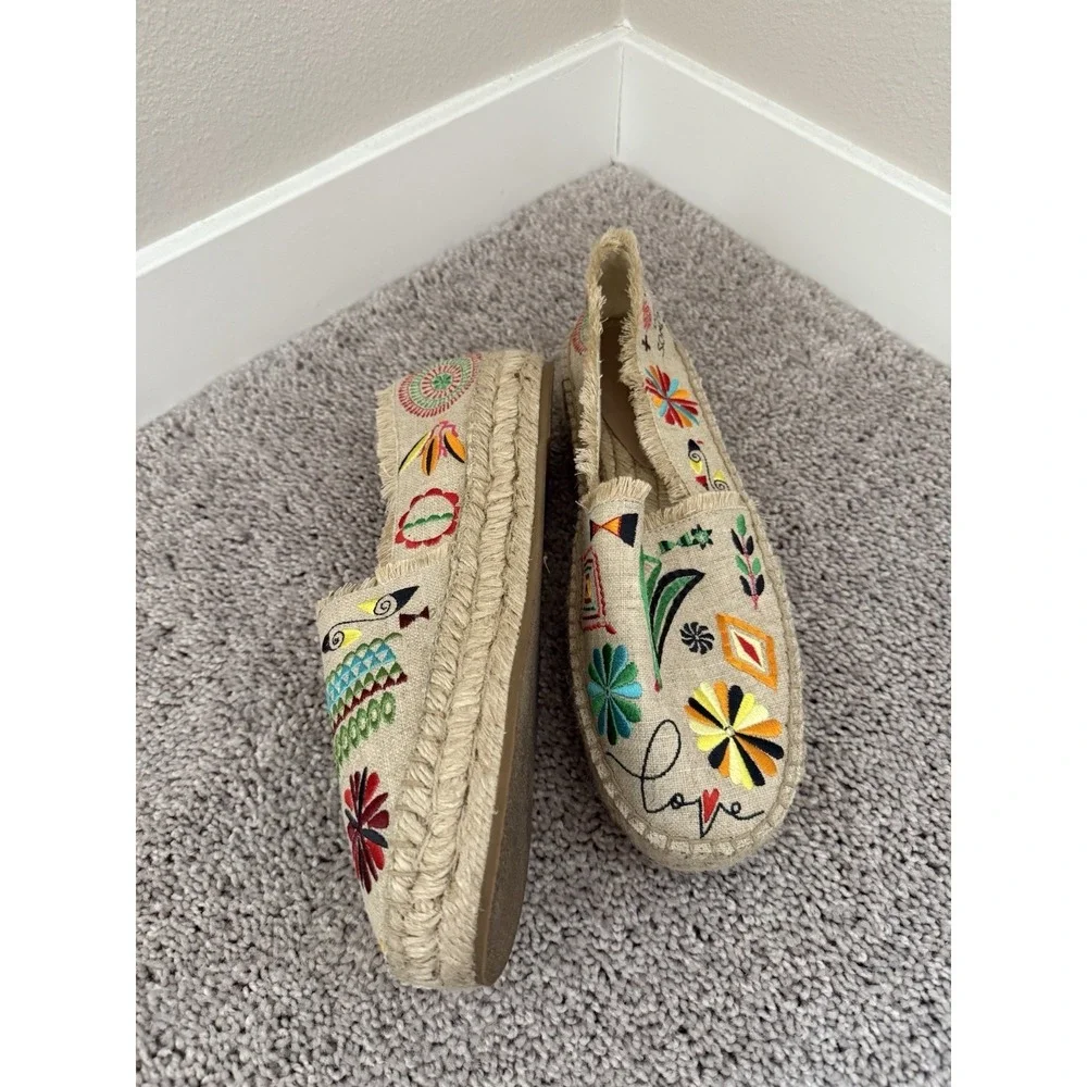 Johnny Was‎ Espadrilles Colorful Embroidered Boho Parker Flats Womens 10M